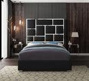 Milan Black Faux Leather Queen Bed