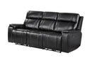 U8881 Black Leather Power Reclining Sofa with Immerse Sound