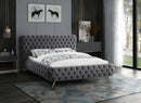 Delano Grey Velvet Queen Bed