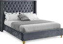 Barolo Grey Velvet Full Bed