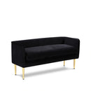 Audrey Black Velvet Bench