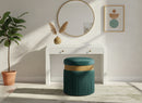 Yasmine Green Velvet Ottoman/Stool