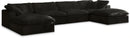 Cozy Black Velvet Cloud Modular Sectional