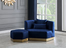 Marquis Navy Velvet Ottoman