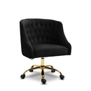 Arden Black Velvet Office Chair