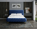Delano Navy Velvet Queen Bed