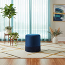 Teddy Navy Velvet Ottoman/Stool