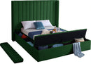 Kiki Green Velvet Queen Bed (3 Boxes)