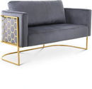 Casa Grey Velvet Loveseat