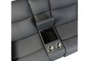 U6026 Grey Pu 46A Console Reclining Loveseat with LED and Speaker