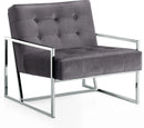 Alexis Grey Velvet Accent Chair