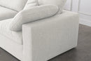 Serene Cream Linen Fabric Deluxe Cloud Modular Sectional