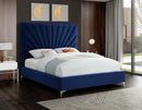 Eclipse Navy Velvet Queen Bed