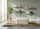 Ariel Cream Velvet Ottoman/Bench