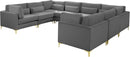Julia Grey Velvet Modular Sectional (8 Boxes)