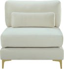 Julia Cream Velvet Modular Armless Chair