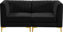 Alina Black Velvet Modular Sofa