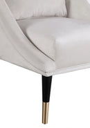 Elegante Cream Velvet Accent Chair