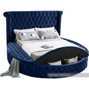 Luxus Navy Velvet Queen Bed (3 Boxes)