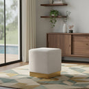 Jax Cream Velvet Ottoman/Stool