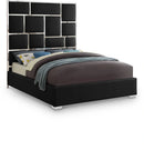 Milan Black Faux Leather Queen Bed