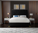 Cruz Black Velvet Full Bed
