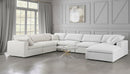 Serene Cream Linen Fabric Deluxe Cloud Modular Sectional