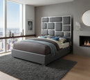 Milan Grey Faux Leather King Bed