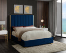 Becca Navy Velvet King Bed