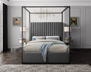 Jax Grey Velvet King Bed