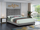 Elly Grey Velvet King Bed