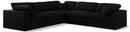 Serene Black Linen Fabric Deluxe Cloud Modular Sectional