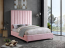 Via Pink Velvet King Bed