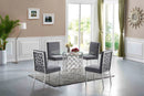 Opal Grey Velvet Dining Chair