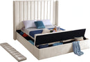 Kiki Cream Velvet King Bed (3 Boxes)