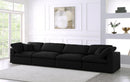 Serene Black Linen Fabric Deluxe Cloud Modular Sofa