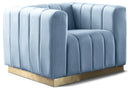 Marlon Sky Blue Velvet Chair