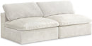 Cozy Cream Velvet Cloud Modular Armless Sofa