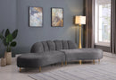 Divine Grey Velvet 2pc. Sectional