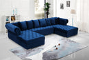 Presley Navy Velvet 3pc. Sectional