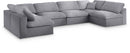 Serene Grey Linen Fabric Deluxe Cloud Modular Sectional