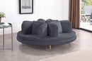 Circlet Grey Velvet Round Sofa Settee