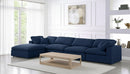Serene Navy Linen Fabric Deluxe Cloud Modular Sectional
