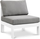 Nizuc Grey Waterproof Fabric Outdoor Patio Aluminum Armless Chair