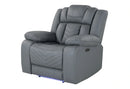 U7068 Grey 10 Pwr Rec Sofa/Pwr Con Rec Loveseat with LED