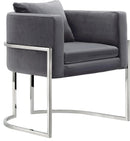 Pippa Grey Velvet Accent Chair