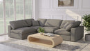 Serene Grey Linen Fabric Deluxe Cloud Modular Sectional