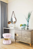 Vino Pink Velvet Ottoman/Stool
