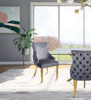 Tuft Grey Velvet Dining Chair
