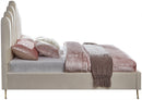 Lily Cream Velvet Full Bed